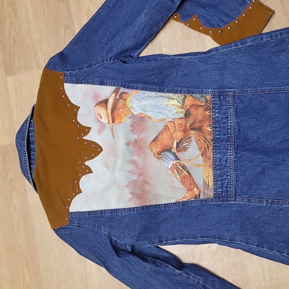 Vintage Doreman Burns Cowgirls western denim cowgirl Duster - Picture 6 of 9